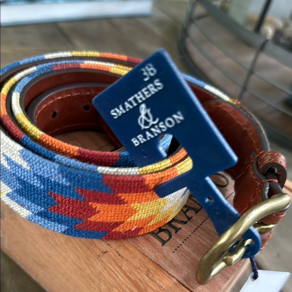 NWT Smathers & Branson starburst needlepoint belt - Picture 6 of 6